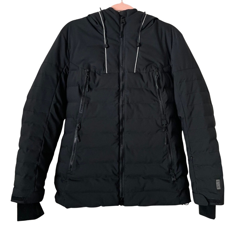 NILS Ski Snow Jacket Womens Size 8 Black Waterproof Insulated Hooded Outdoors